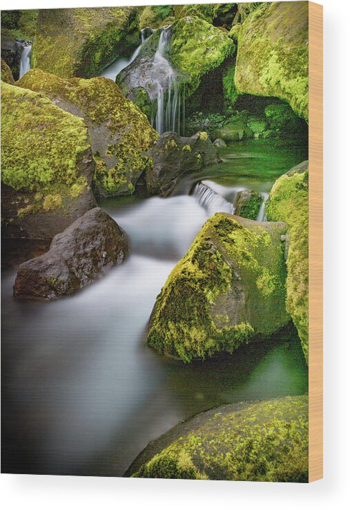 Iceland Wood Print featuring the photograph Silky smooth water-aquascape. by Usha Peddamatham