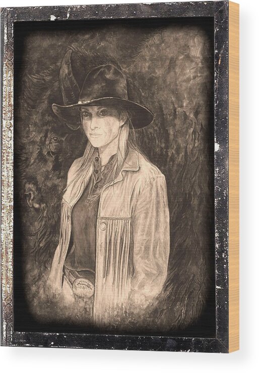 Western Paintings Wood Print featuring the painting Sometime Ago #1 by Traci Goebel