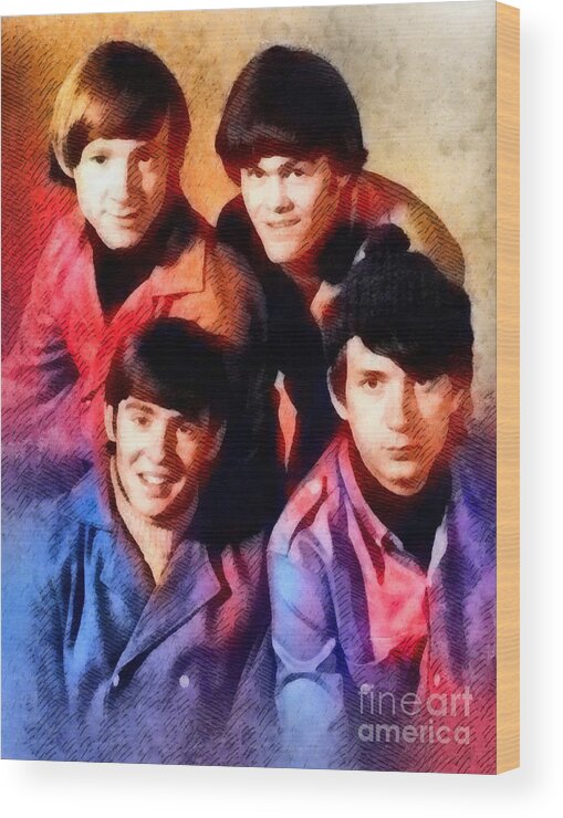 Hollywood Wood Print featuring the painting The Monkees #1 by Esoterica Art Agency