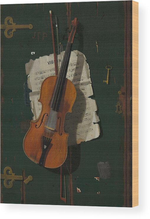 Painting Wood Print featuring the painting The Old Violin #1 by Mountain Dreams