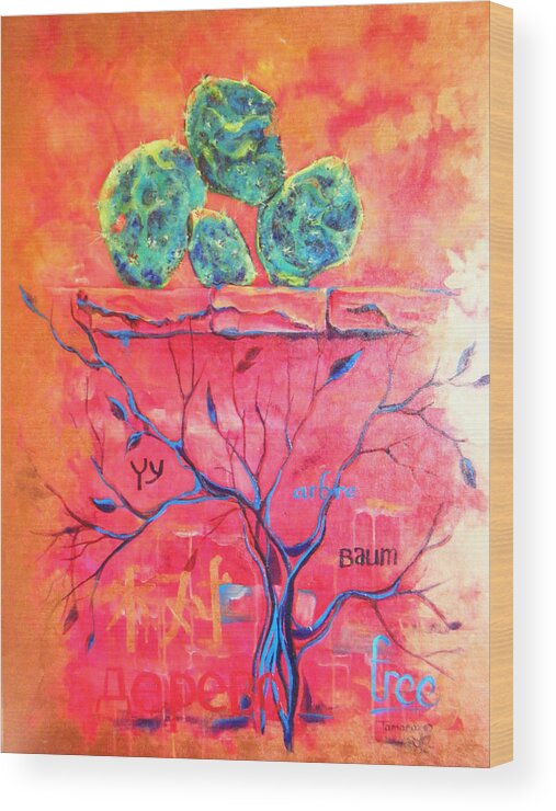 Acrylic Wood Print featuring the painting Tree Dawn painting in Acrylic #1 by Tamara Kulish