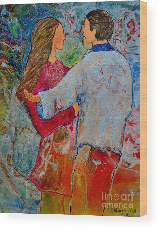 Couple Wood Print featuring the painting Trusting You #1 by Deborah Nell