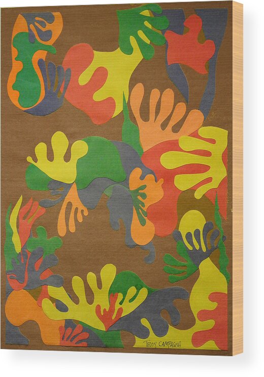 Cut Paper Wood Print featuring the tapestry - textile Untitled #14 by Teddy Campagna