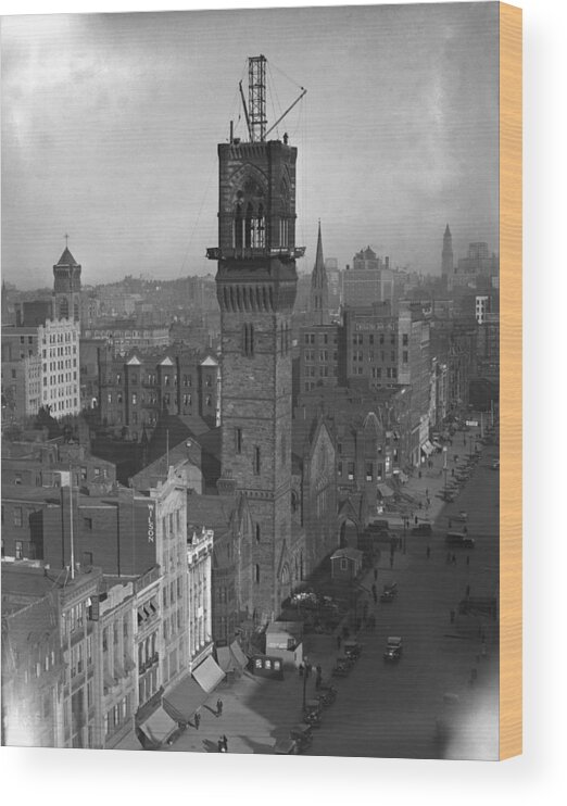 Boston Wood Print featuring the photograph 1935 Back Bay Construction, Boston by Historic Image