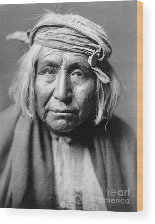 1906 Wood Print featuring the photograph APACHE MAN, c1906 by Edward Curtis