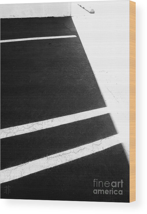 Abstract Wood Print featuring the photograph Black and White #2 by Fei A