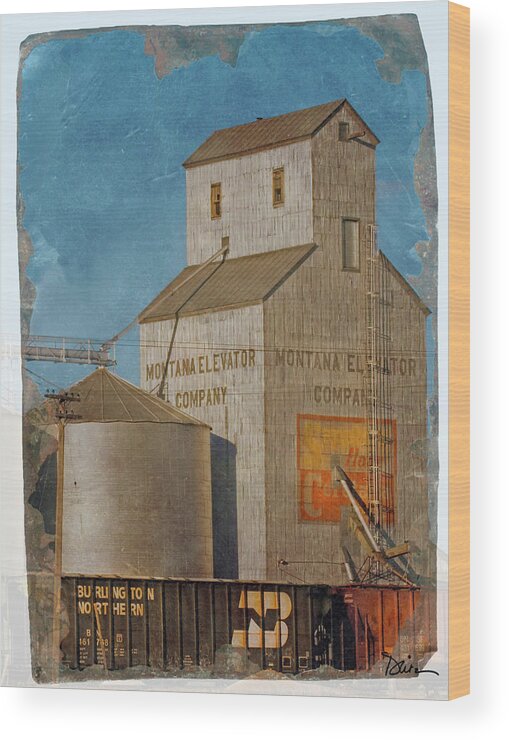 Montana Wood Print featuring the photograph Montana Elevator #2 by Peggy Dietz