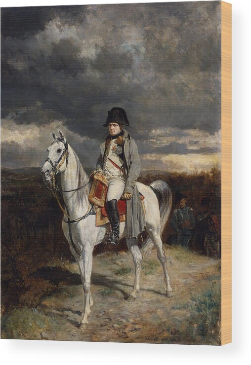 Napoleon Wood Print featuring the painting Napoleon Bonaparte On Horseback #2 by War Is Hell Store
