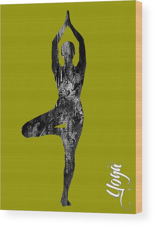 Yoga Wood Print featuring the mixed media Yoga Collection #22 by Marvin Blaine