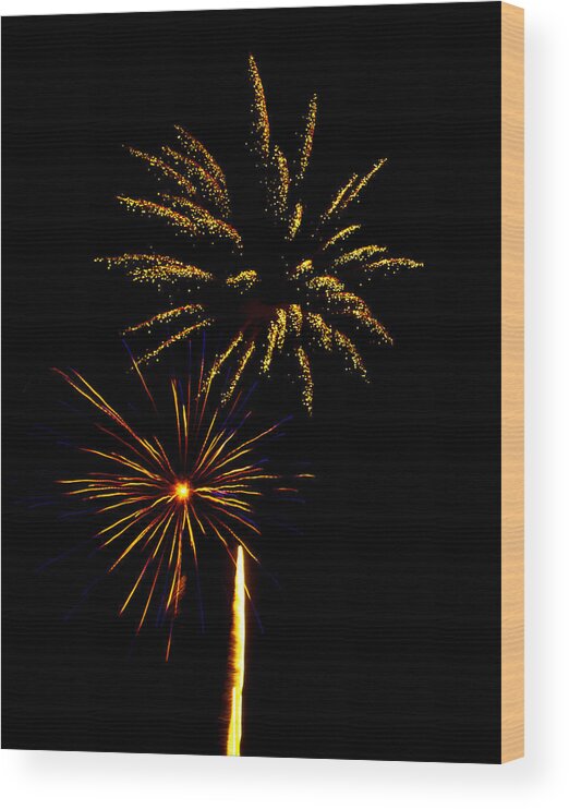 Fireworks Wood Print featuring the photograph Fourth of July #4 by Bill Barber