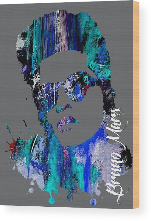 Bruno Mars Wood Print featuring the mixed media Bruno Mars Collection #5 by Marvin Blaine