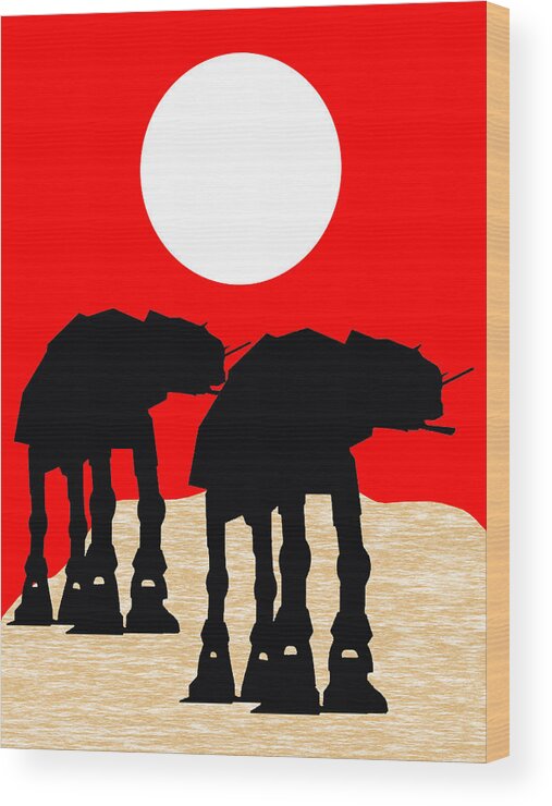 Atat Wood Print featuring the mixed media Star Wars AT-AT Collection #5 by Marvin Blaine