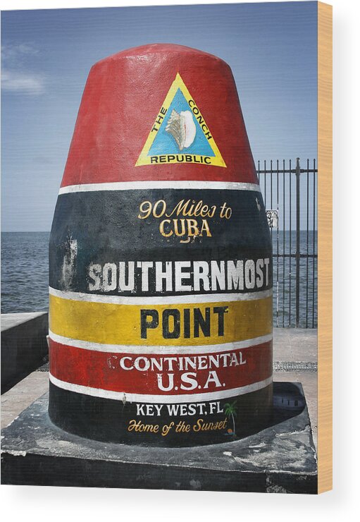 Key West Wood Print featuring the photograph 90 Miles by Shane Rees