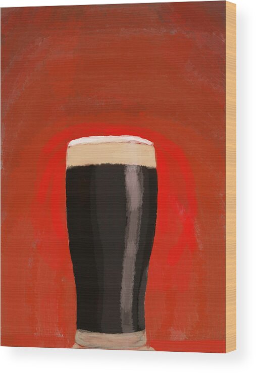 Food Wood Print featuring the digital art A glass of stout by Keshava Shukla
