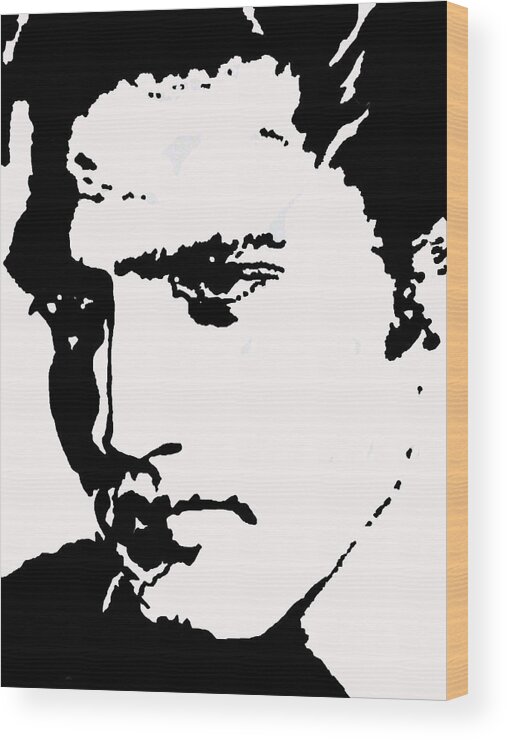 Elvis Wood Print featuring the drawing A Young Elvis by Robert Margetts