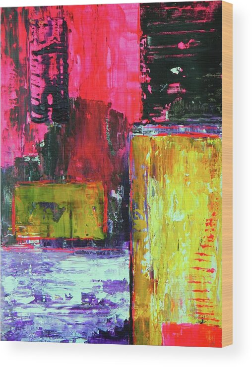 Abstract Art Wood Print featuring the painting Abstractor by Everette McMahan jr