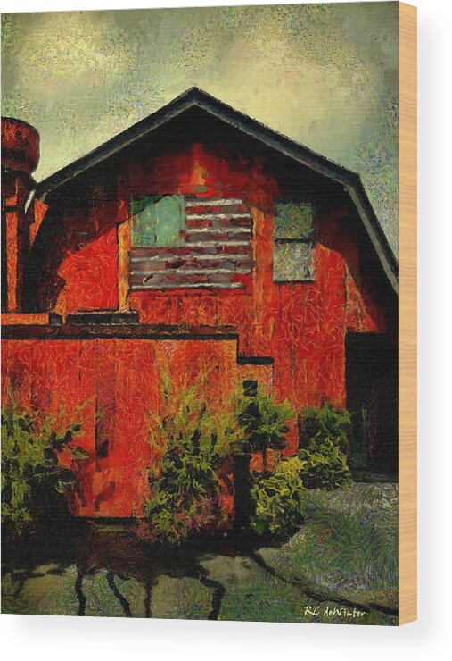 Barn Wood Print featuring the painting American Barn by RC DeWinter