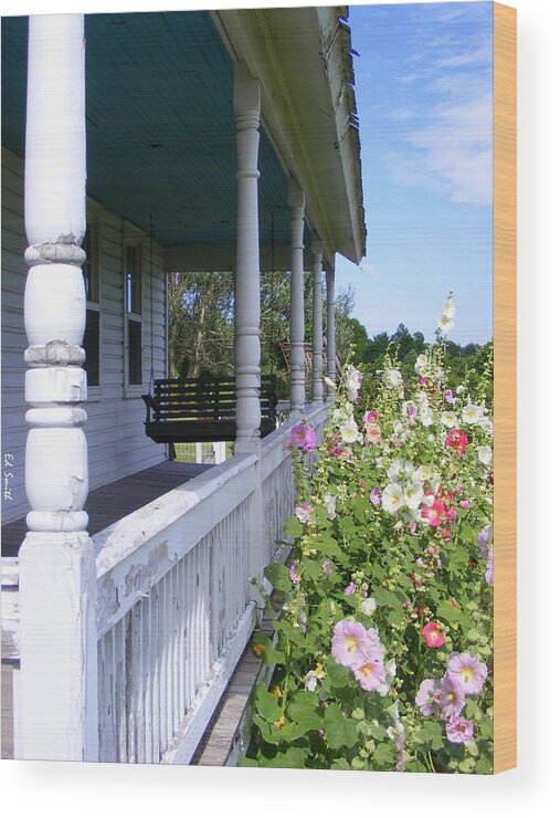 Amish Porch Wood Print featuring the photograph Amish Porch by Edward Smith