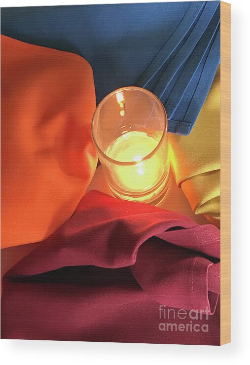 Candle Wood Print featuring the photograph Andina Serviettes by Rick Locke - Out of the Corner of My Eye