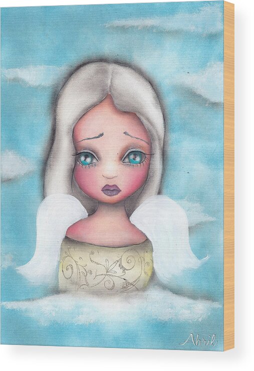 Ange Wood Print featuring the painting Angel by Abril Andrade