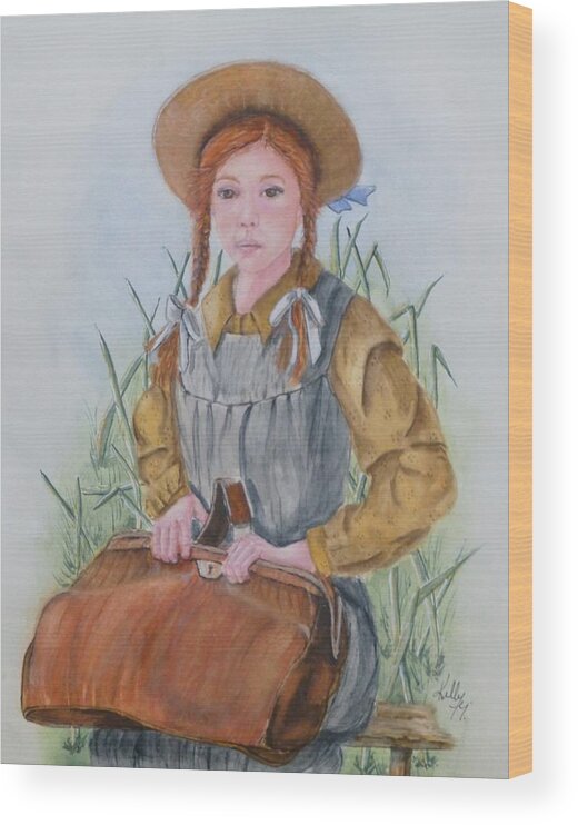 Anne Of Green Gables Wood Print featuring the painting Anne of Green Gables by Kelly Mills