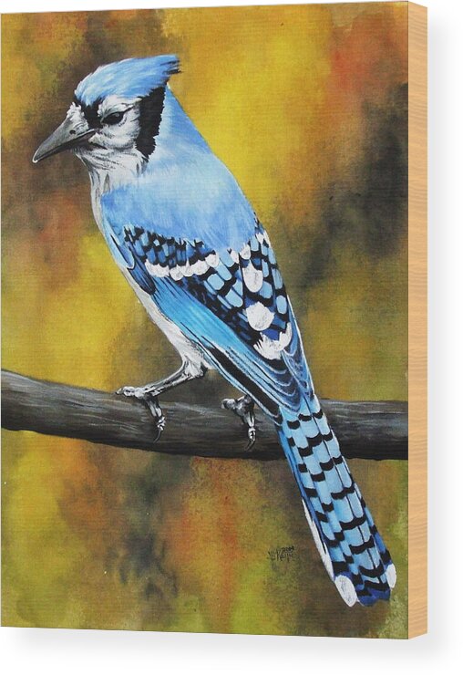 Common Bird Wood Print featuring the painting Aristocrat by Barbara Keith