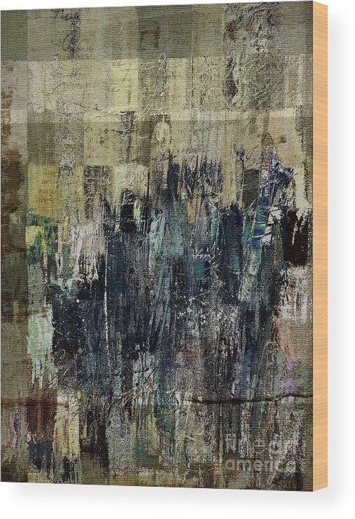 Abstract Wood Print featuring the painting Ascension - c03xt-159at2c by Variance Collections