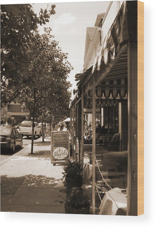 Asheville Wood Print featuring the photograph Asheville street by Cat Rondeau