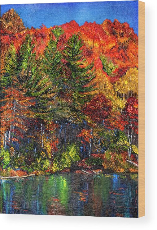  Wood Print featuring the painting Autumn Cascades by Terry R MacDonald