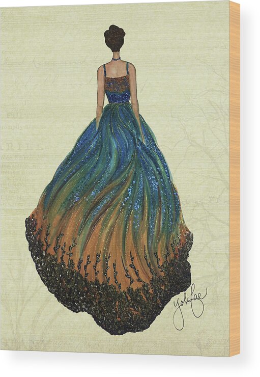 Fashion Wood Print featuring the digital art Autumn Ombre by Yolanda Holmon
