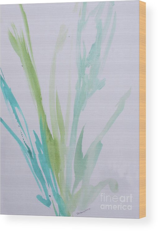 Azul Verdoso Wood Print featuring the painting Azul Verdoso Bamboo Rain by Robin Pedrero