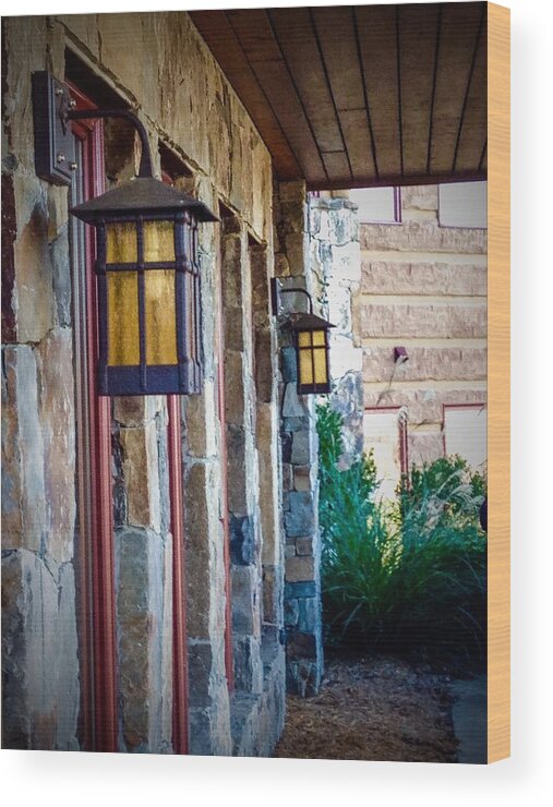 Light Wood Print featuring the photograph Backyard Lanterns by Randy Brownlee