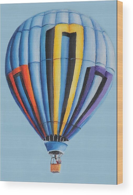 Hot Air Balloons Wood Print featuring the painting Balloon Offshoot 2 by Terry R MacDonald