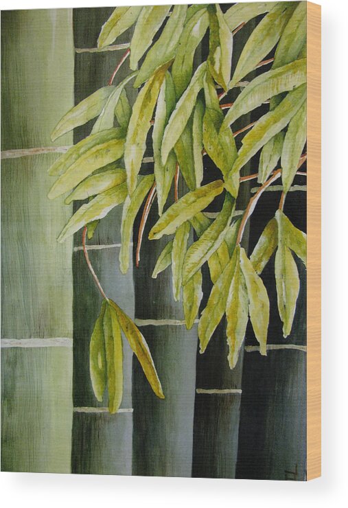 Bamboo Wood Print featuring the painting Bamboo by April Burton
