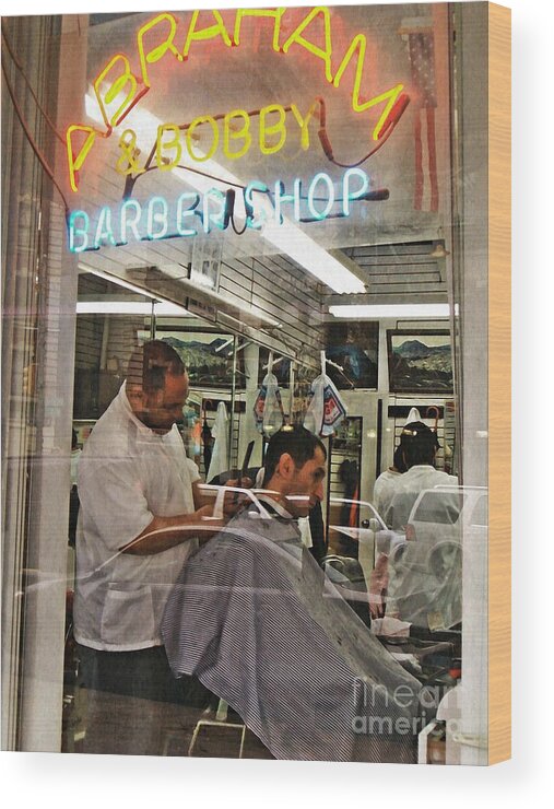 Barber Wood Print featuring the photograph Barber Shop by Sarah Loft