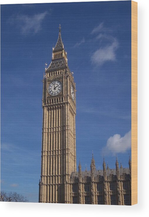London Big Ben Architecture History Art England History Clock Wood Print featuring the photograph Big Ben by Simon Roberts