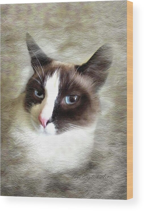 Blue Eyes Is A Digital Painting Wood Print featuring the digital art Blue Eyes by Faye English