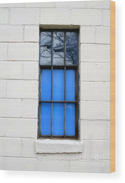 Sandra Church Wood Print featuring the photograph Blue Window Panes by Sandra Church