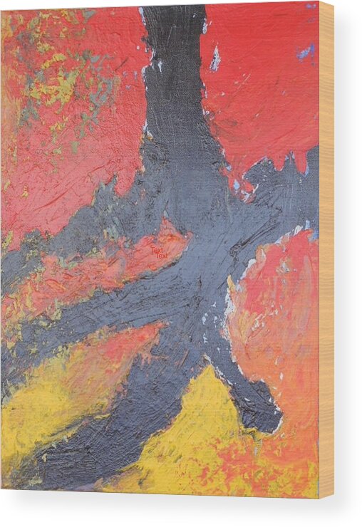 Abstract Wood Print featuring the painting Bold Experiment by Sharon Cromwell