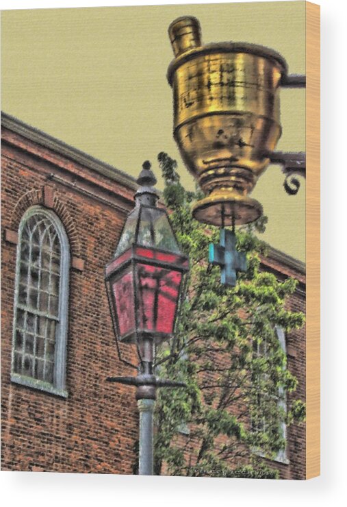 Mortar Wood Print featuring the digital art Boston Medicine by Vincent Green