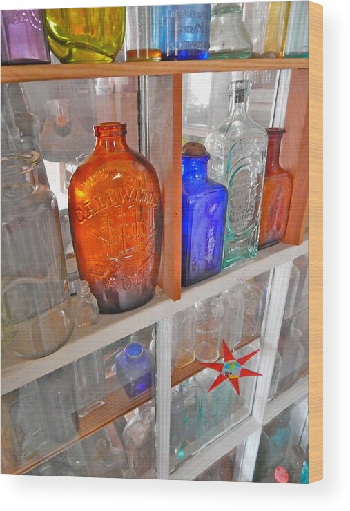 Still Life Wood Print featuring the photograph Bottles 18 by George Ramos