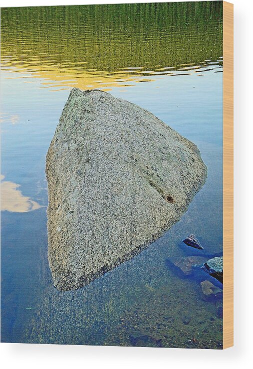 Boulder Wood Print featuring the photograph Boulder at Echo Lake by Robert Meyers-Lussier