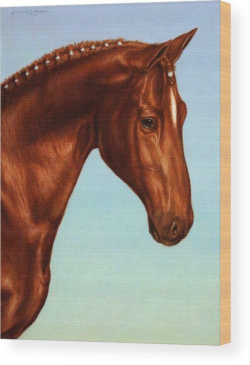 Horse Wood Print featuring the painting Braided by James W Johnson