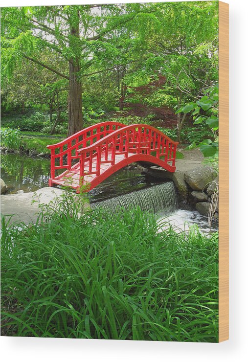 Bridge Wood Print featuring the photograph Bridge in the Woods by Rodney Campbell