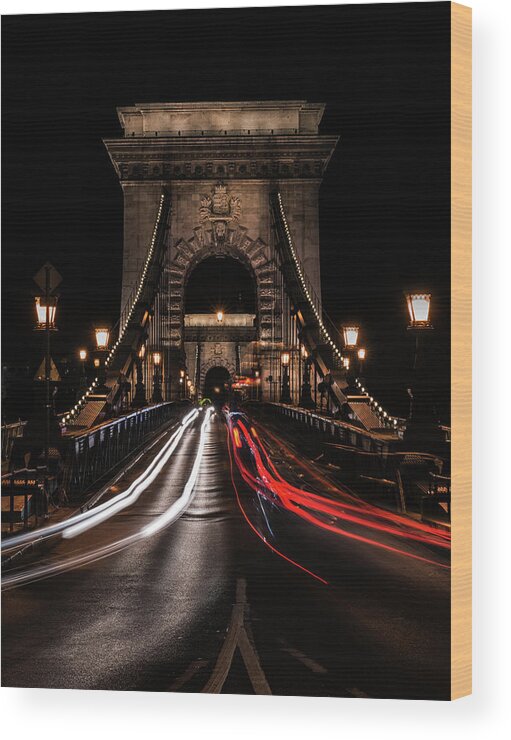 Tourism Wood Print featuring the photograph Bridges of Budapest - Chain Bridge by Jaroslaw Blaminsky