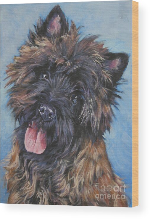 Cairn Terrier Wood Print featuring the painting Cairn terrier Brindle by Lee Ann Shepard