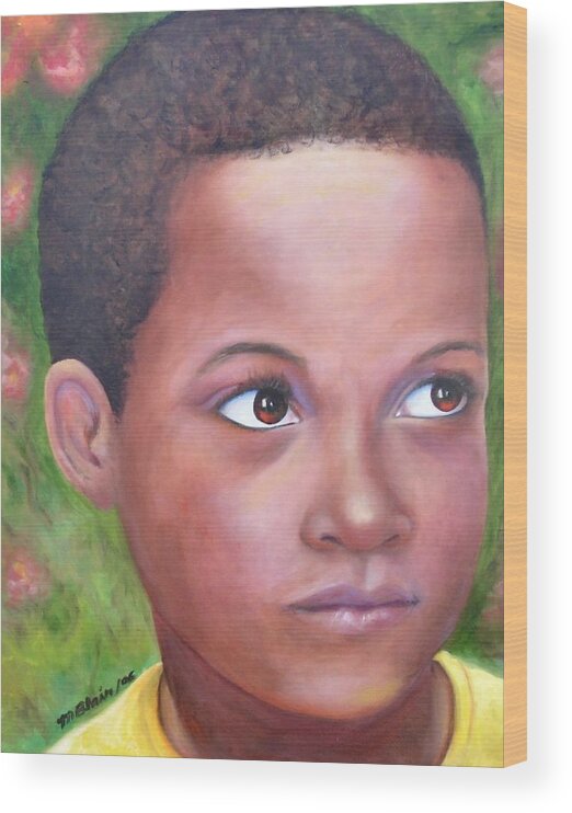 Children Wood Print featuring the painting Caribe Child by Merle Blair
