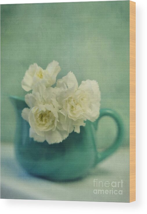 Carnation Wood Print featuring the photograph Carnations In A Jar by Priska Wettstein