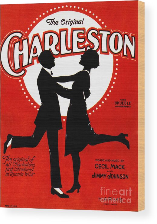 1923 Wood Print featuring the drawing Charleston Songsheet Cover by Granger
