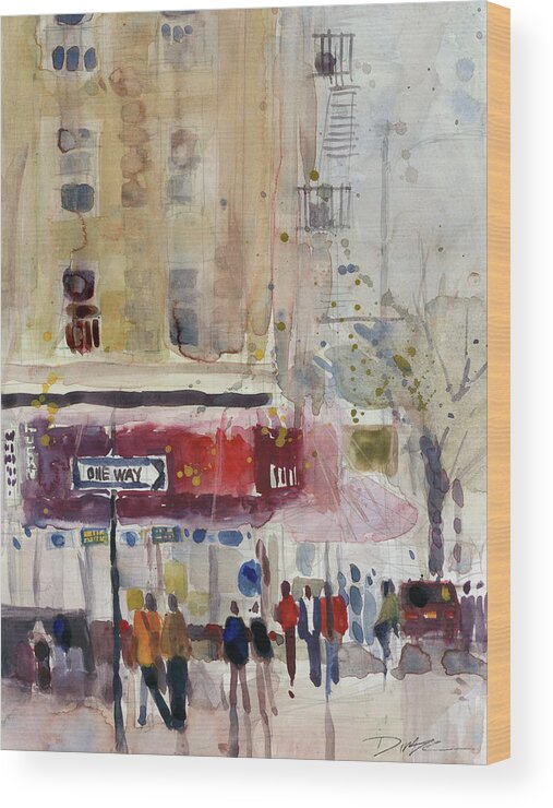 Plein Air Wood Print featuring the painting Chinatown, New York City, New York by Dorrie Rifkin